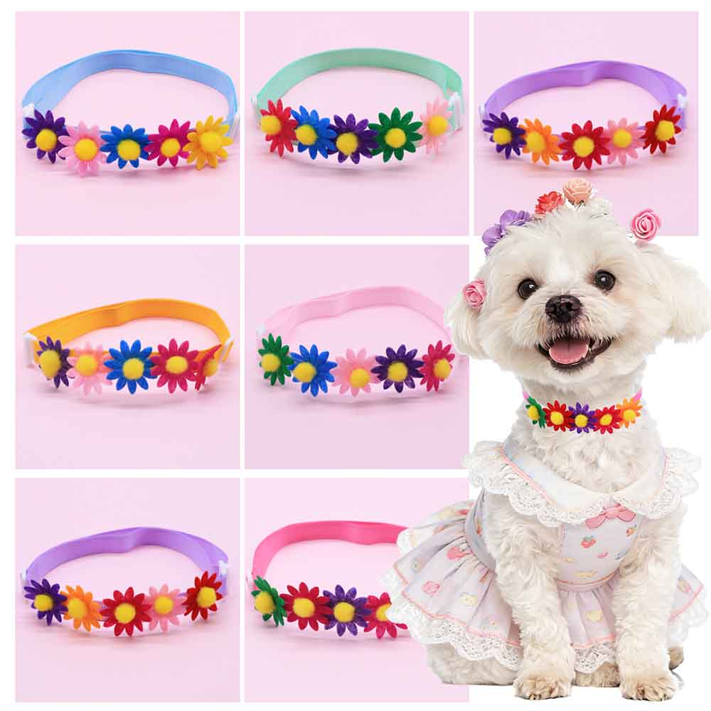 Pet Supplies Co - 50 adet renkli köpek papyonları çiçek
