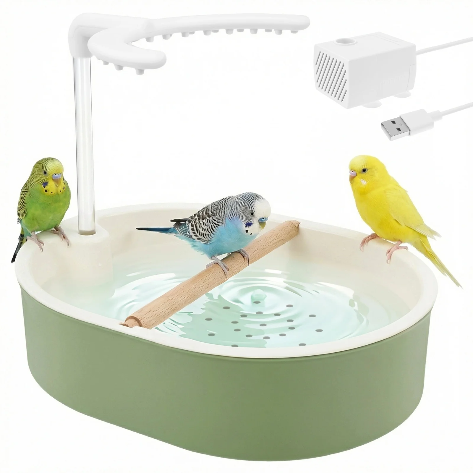 Pet Water Fountain - Otomatik Papağan Kuş Banyosu USB Elektrikli