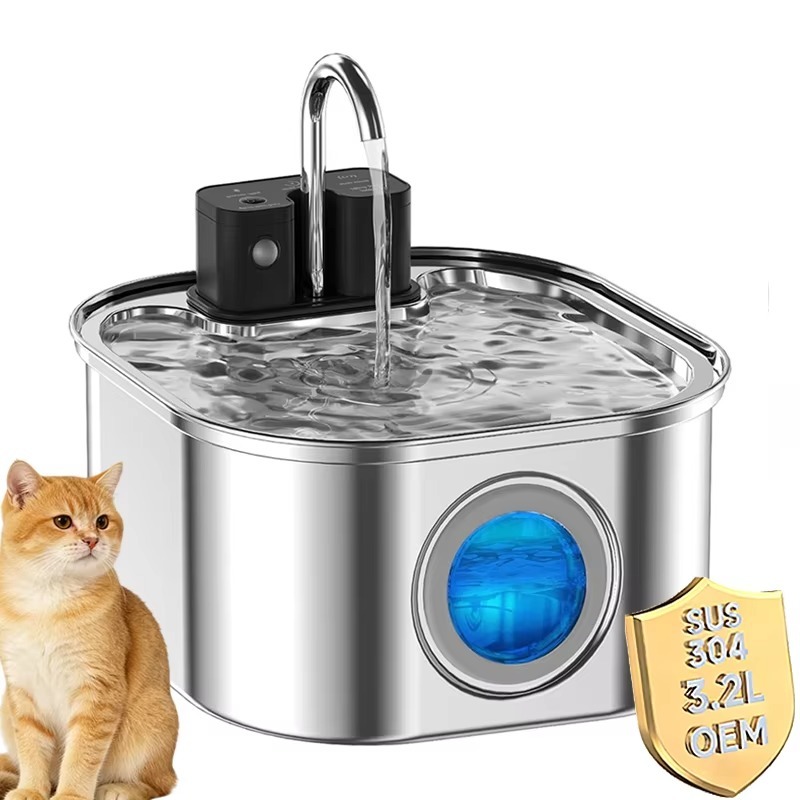 Pet Water Fountain - 3.2L Kablosuz Kedi Su Sebili Paslanmaz